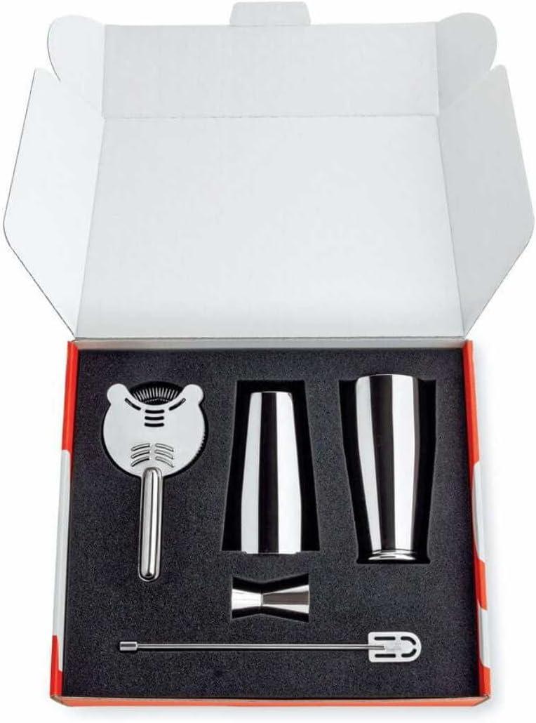 Alessi Silver Stainless Steel Boston Cocktail Shaker Set