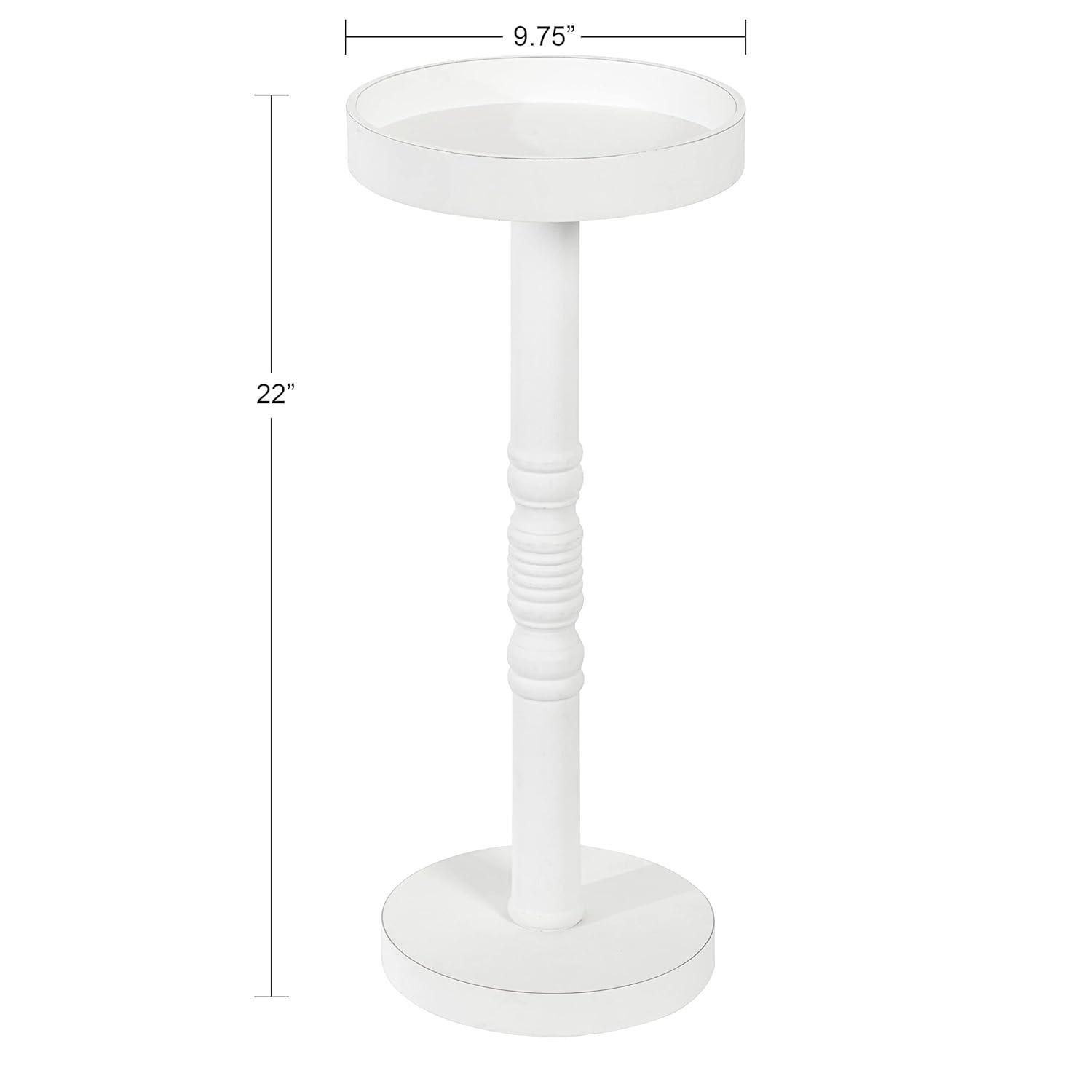 Kate and Laurel Bellport Square Wood Drink Table, 10x10x22, White