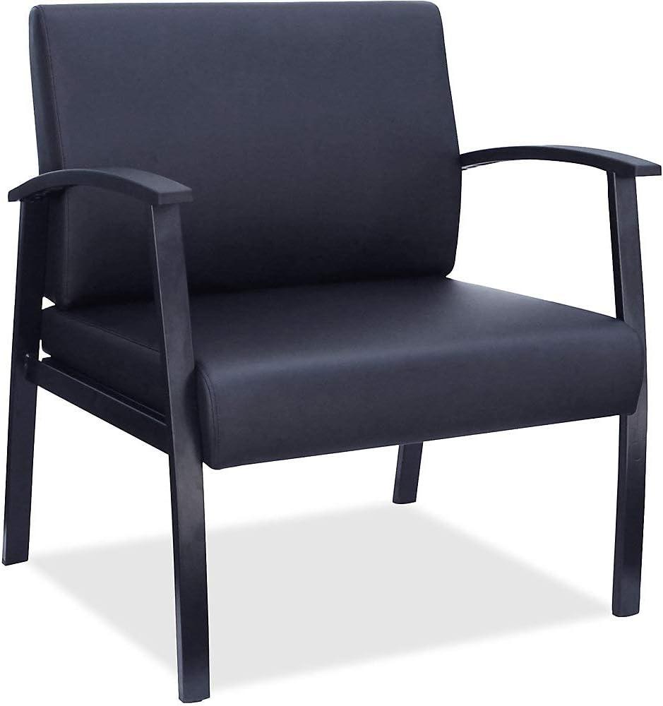 Big & Tall Black Leather Guest Chair