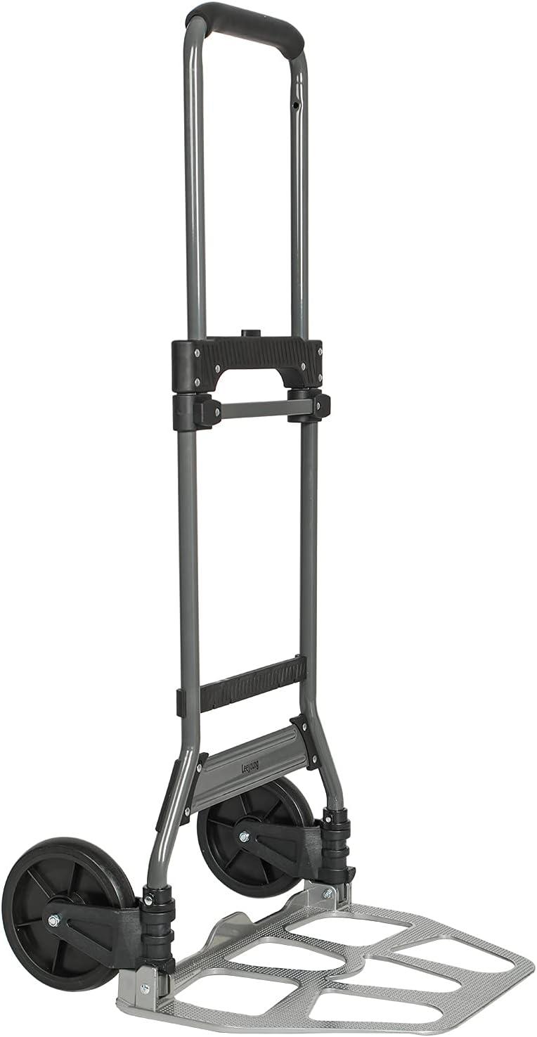 Folding Hand Truck and Dolly, 264 Lb Capacity Heavy-Duty Luggage Trolley Cart with Telescoping Handle and PP+EVA Wheels