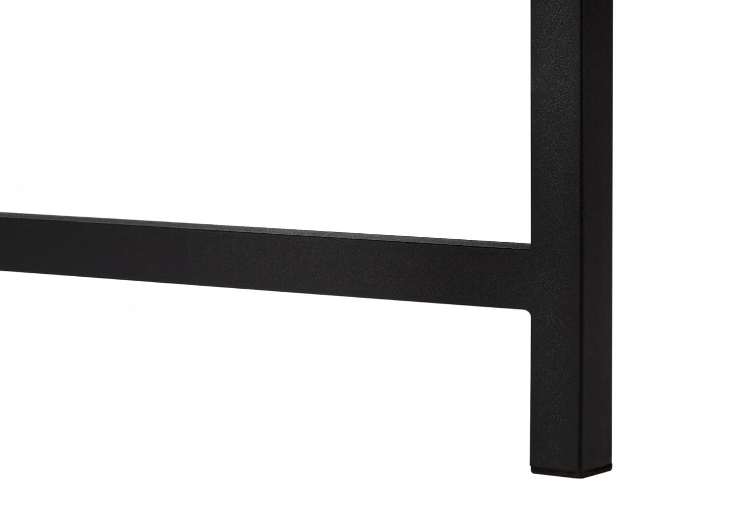 Monarch Specialties Computer Desk Home Office Corner 58InchL L Shape Work Laptop Metal Laminate White Marble Look Black Contemporary Modern