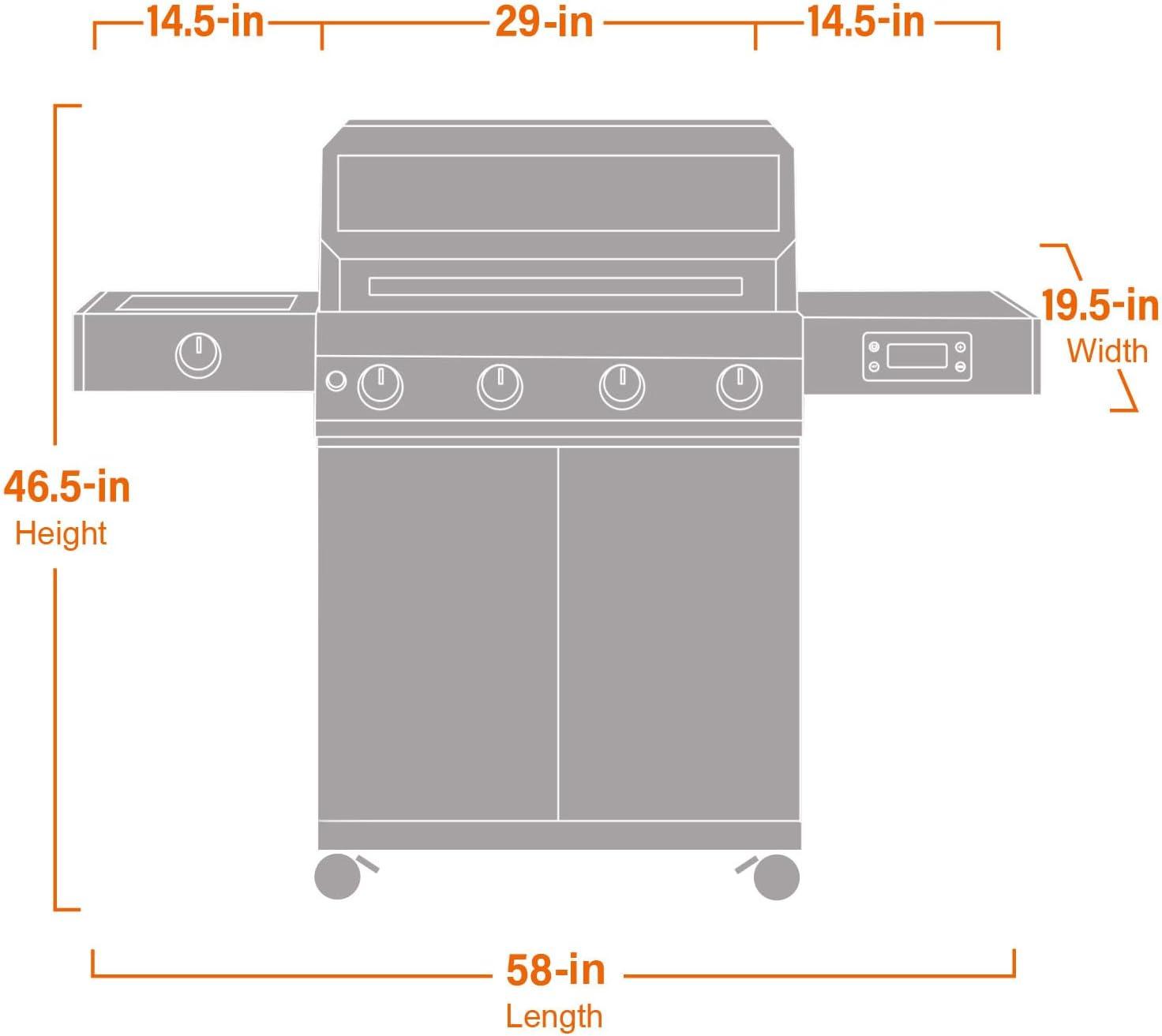 Denali 405 Stainless Steel Propane Gas Grill with Side Burner