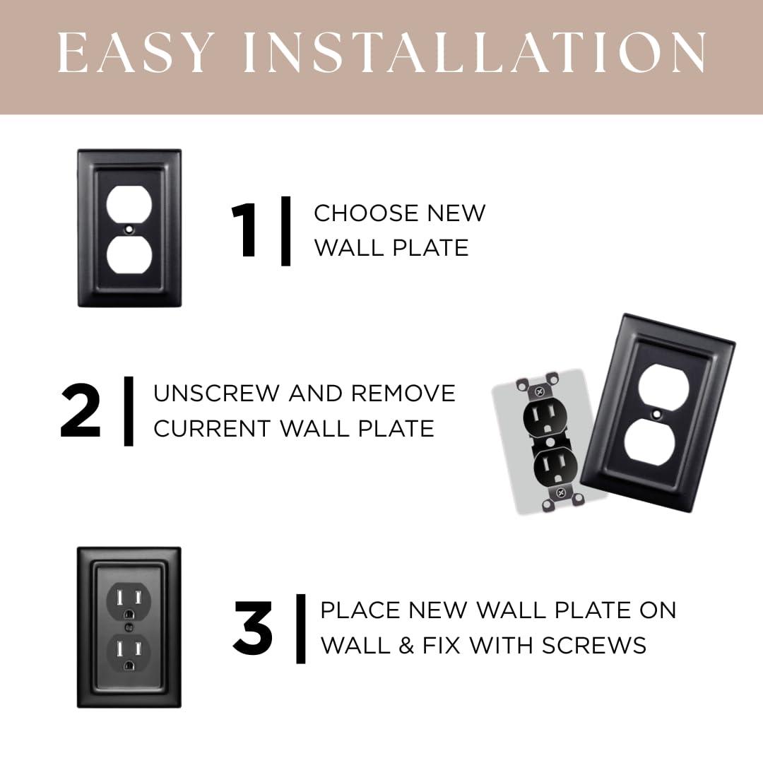 Matte Black Architectural Aluminum 2-Gang Toggle Wall Plate Set