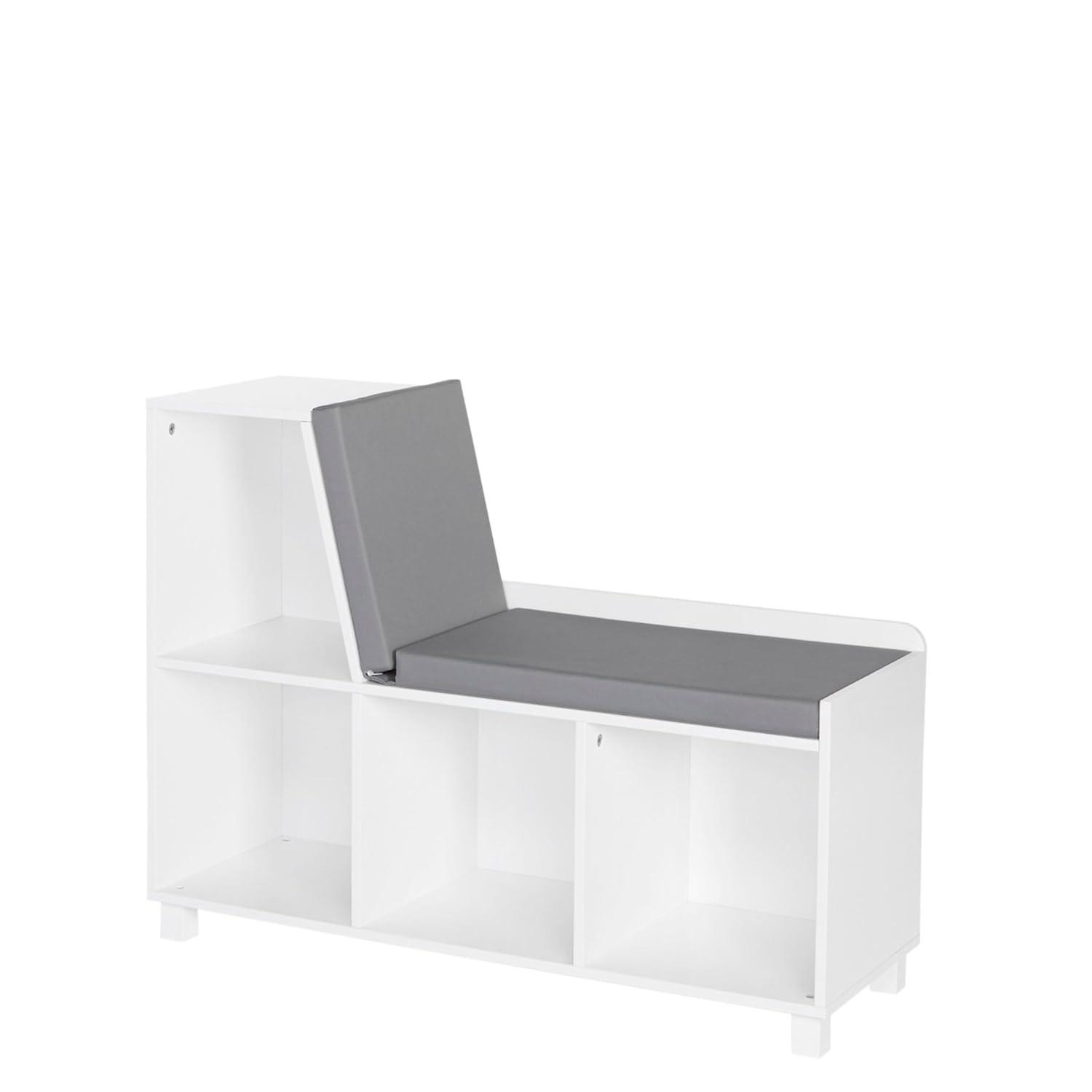 RiverRidge Home RiverRidge Kids Reading Book Nook Cushioned Toy Storage Bench with Cubby Organizers