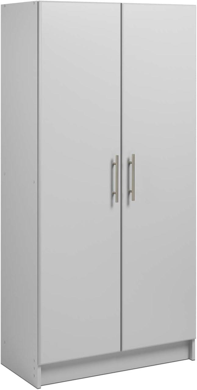 Gray Freestanding Storage Cabinet with Adjustable Shelving