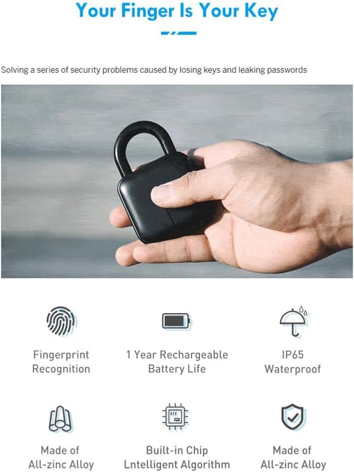 Smart Biometric Fingerprint Combination Keyless Door Lock Bluetooth 4.2 Anti-Theft Security Padlock