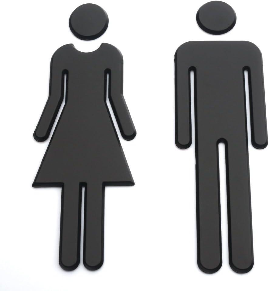 Uxcell Bathroom Sign, Acrylic Restroom Men's and Women's Gender Sign, Black 1 Set