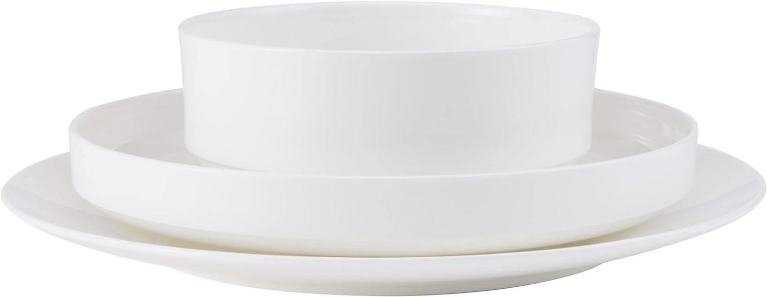 White Porcelain 12-Piece Round Dinnerware Set, Service for 4