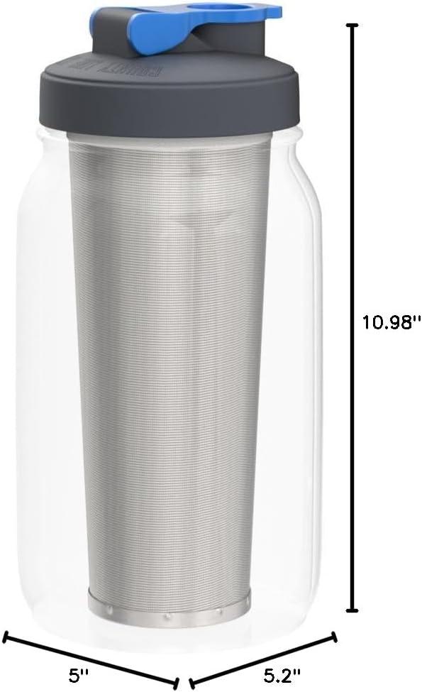 County Line Kitchen Mason Jar Cold Brew Coffee Maker, 2 Quart, with Flip Cap Lid
