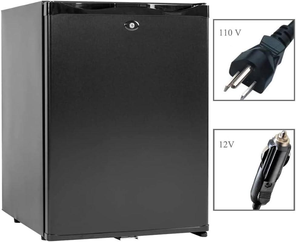 Compact Black Energy Star RV Mini Fridge with Lock