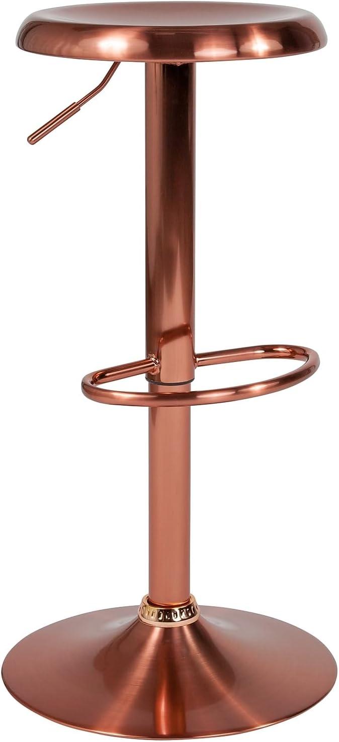 Flash Furniture Madrid Series Adjustable Height Retro Barstool in Rose Gold Finish