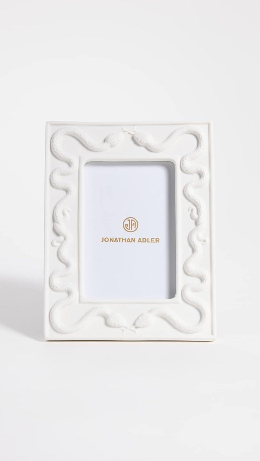 Jonathan Adler Eden White Ceramic Picture Frame