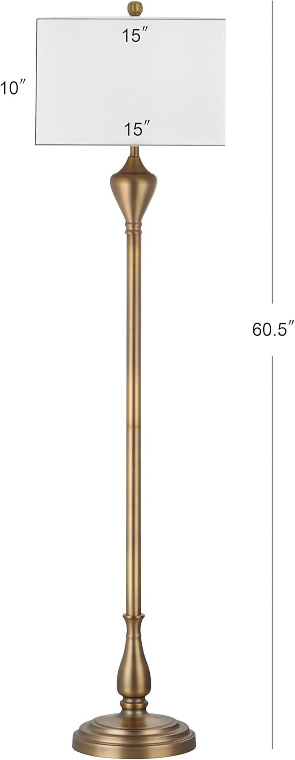 Safavieh Xenia 60.5 in. H Solid Glam Floor Lamp, Gold/Off-White Shade