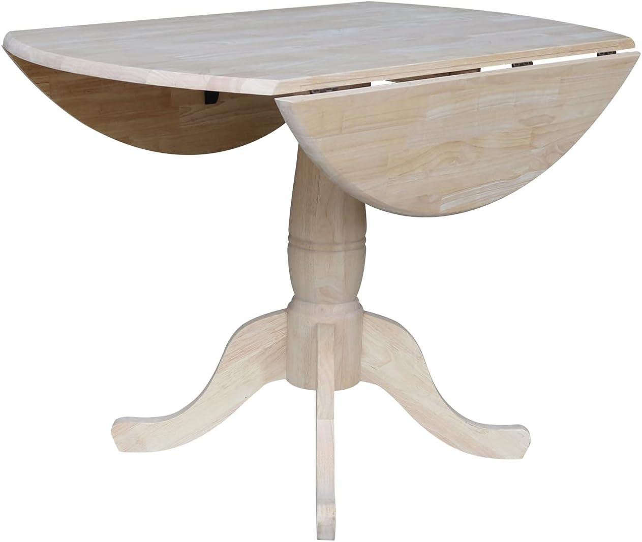 Timothy Round Drop Leaf Table - Unfinished - International Concepts