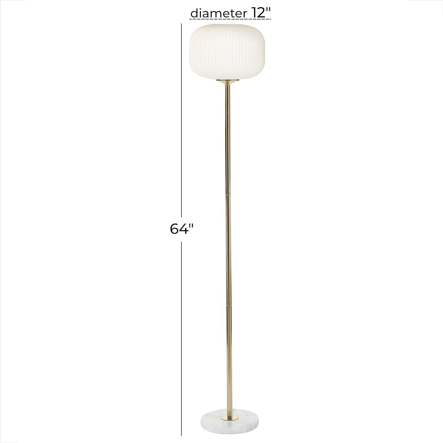 CosmoLiving by Cosmopolitan 64" White Floor Lamp with White Glass Shade