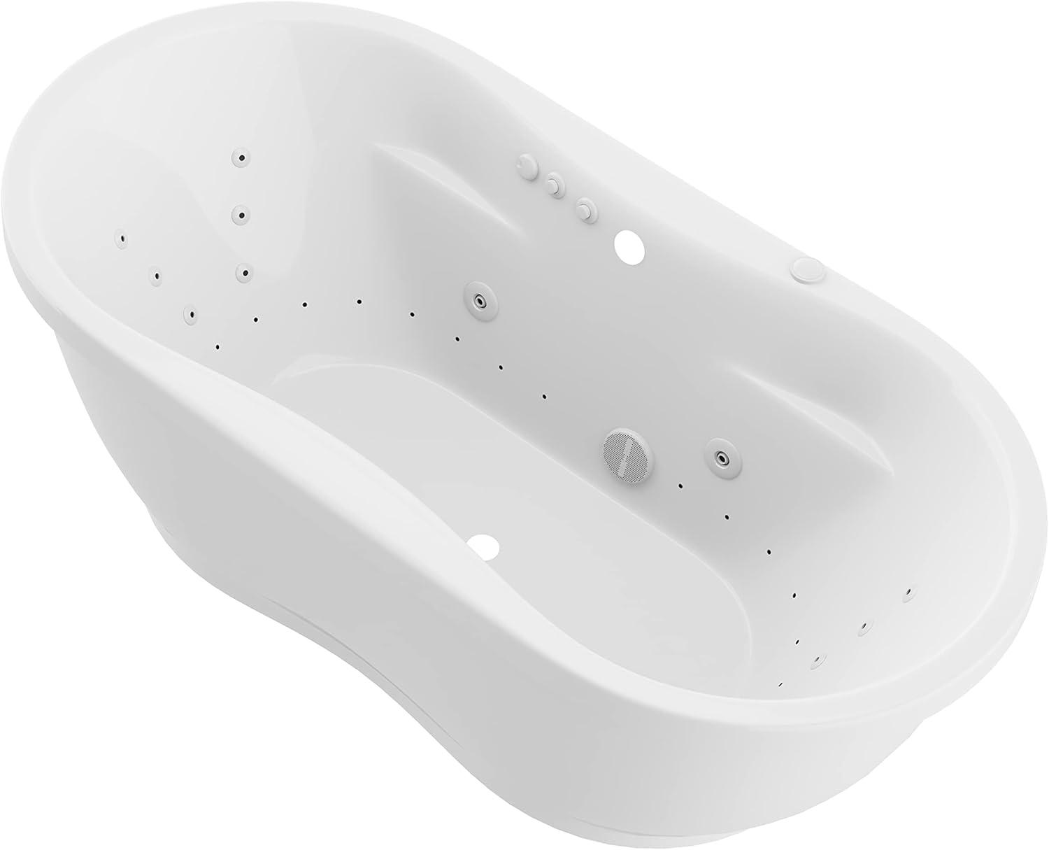 Lori 71.25” x 35.5” Freestanding Whirlpool and Air Acrylic Bathtub