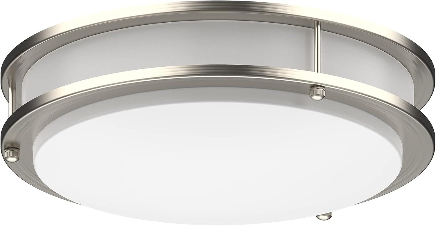 10" Brushed Nickel LED Flush Mount Ceiling Light