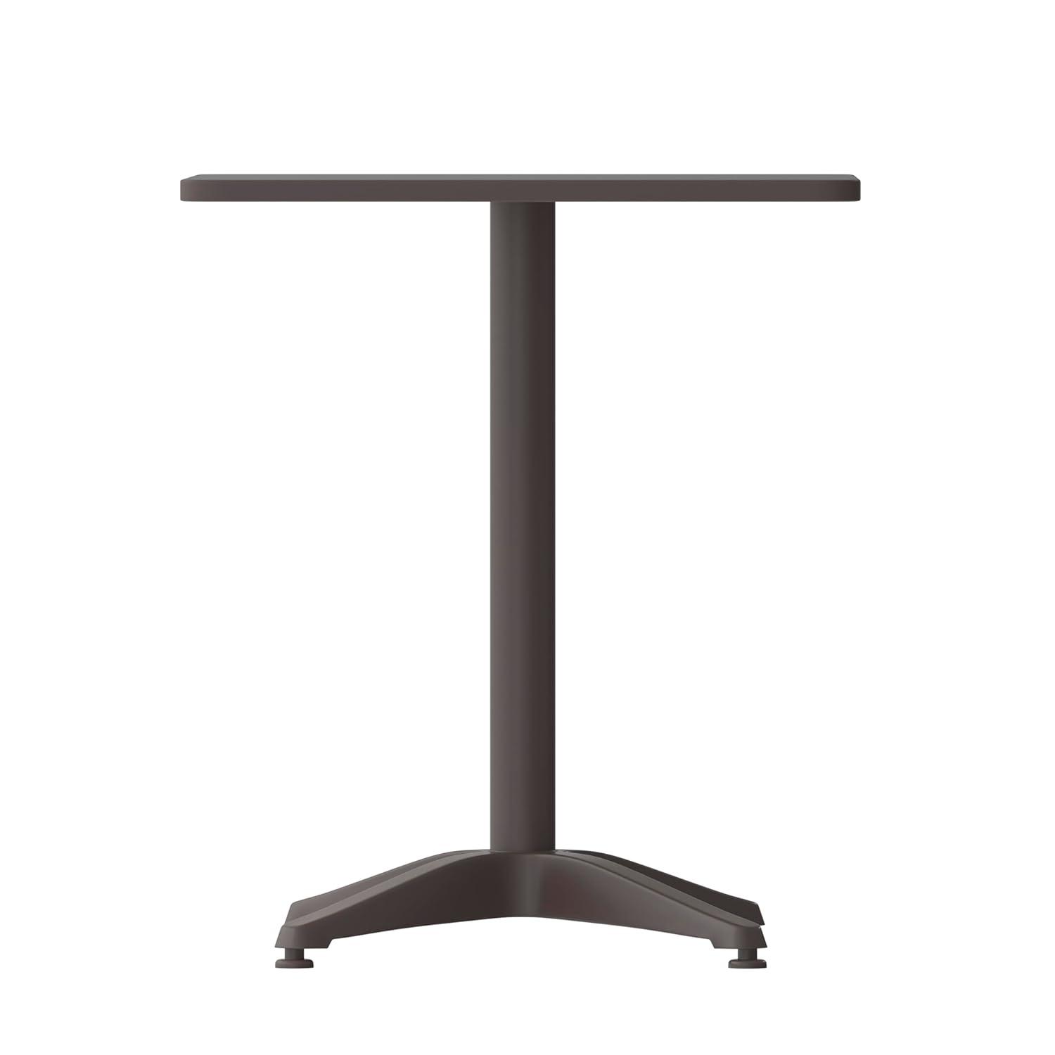 Flash Furniture Mellie 23.5'' Bronze Square Metal Indoor-Outdoor Table with Base