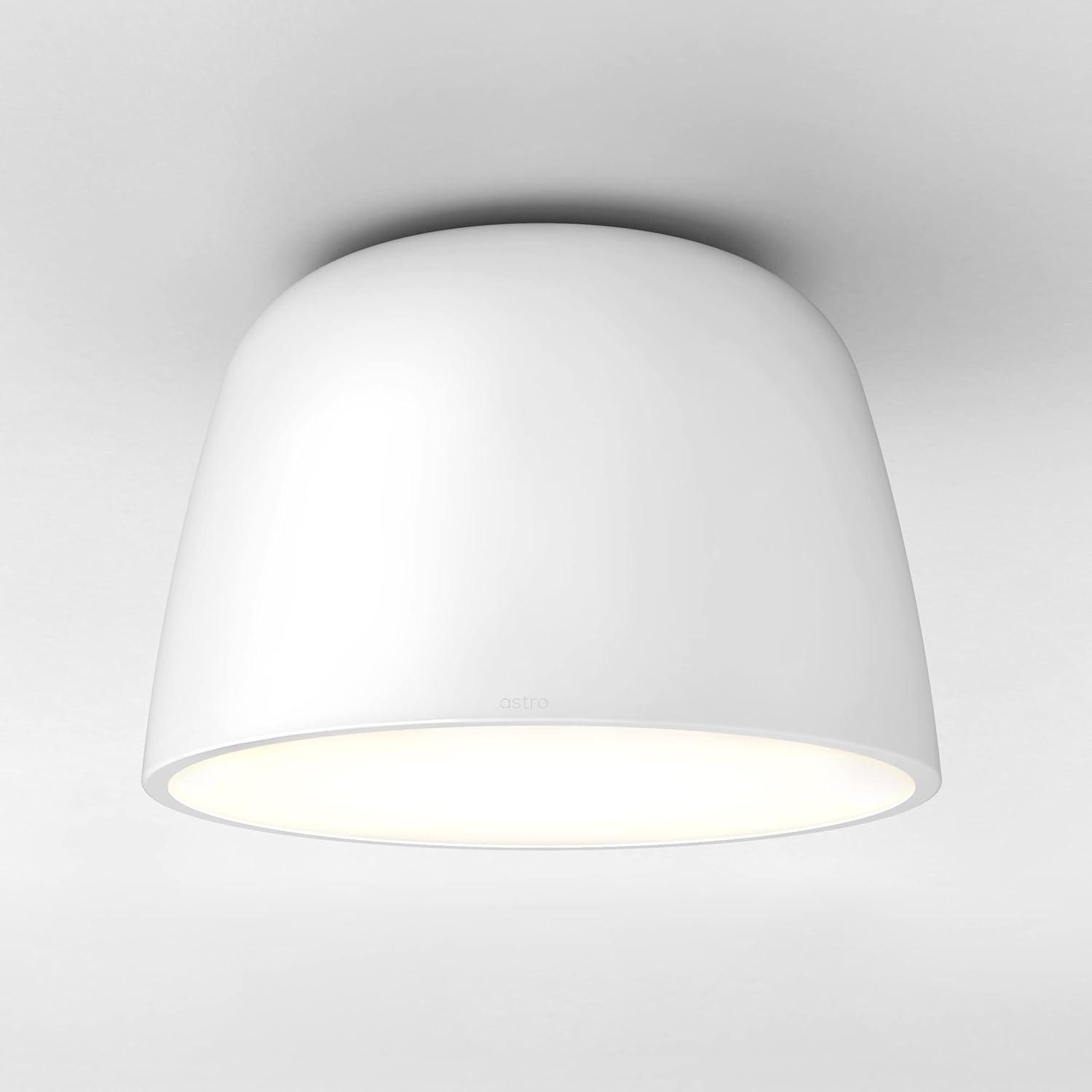 Contemporary Matte White LED Ceiling Light with Crystal Embellishment