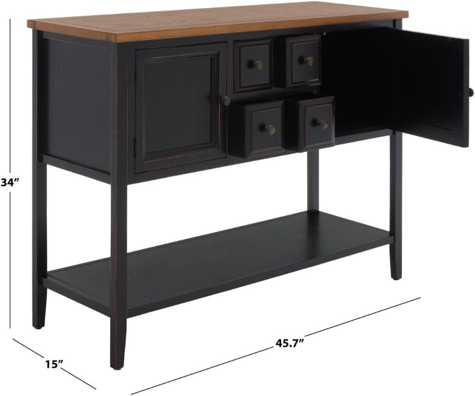 Charlotte Sideboard - Black/Oak Top - Safavieh.
