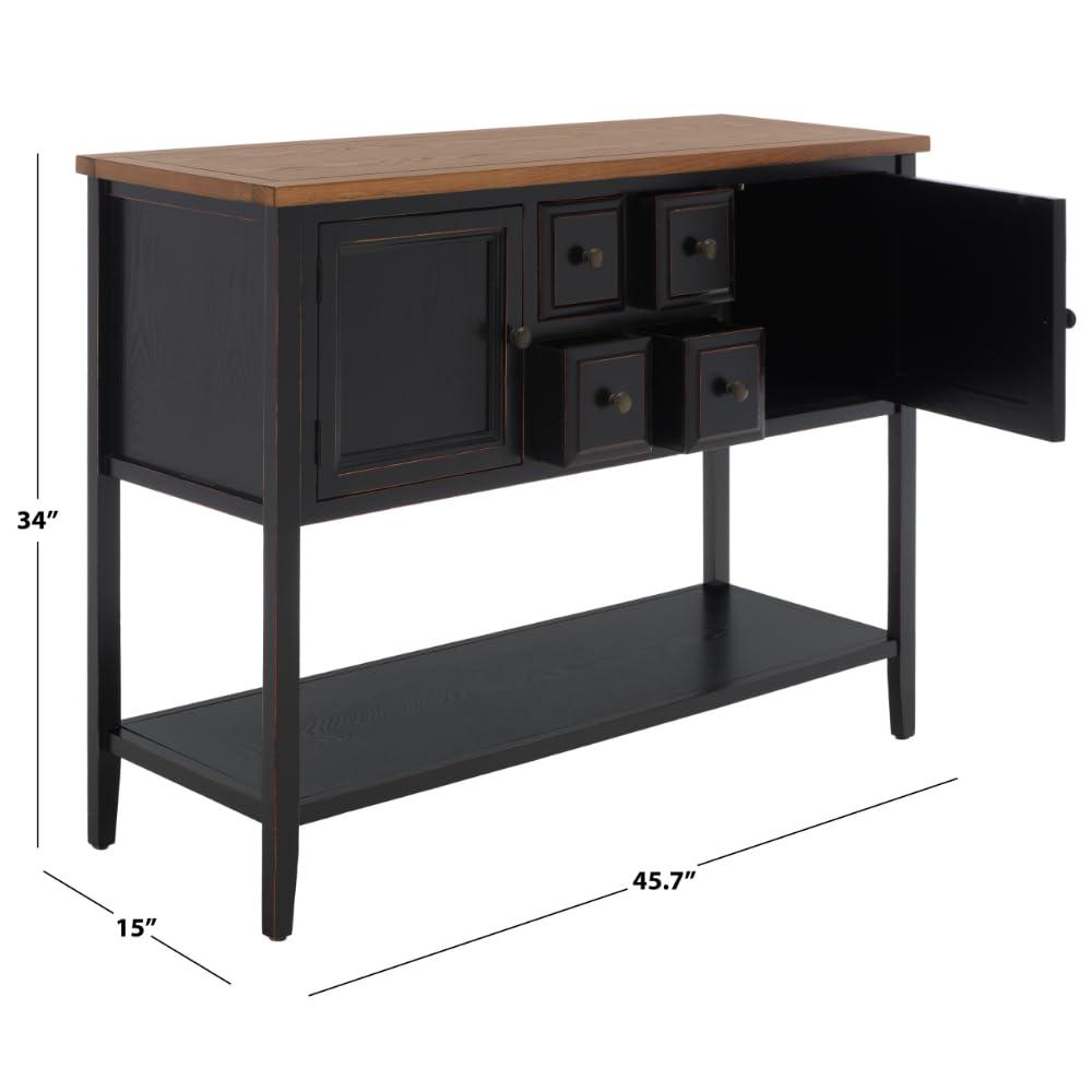 Charlotte Sideboard - Black/Oak Top - Safavieh.