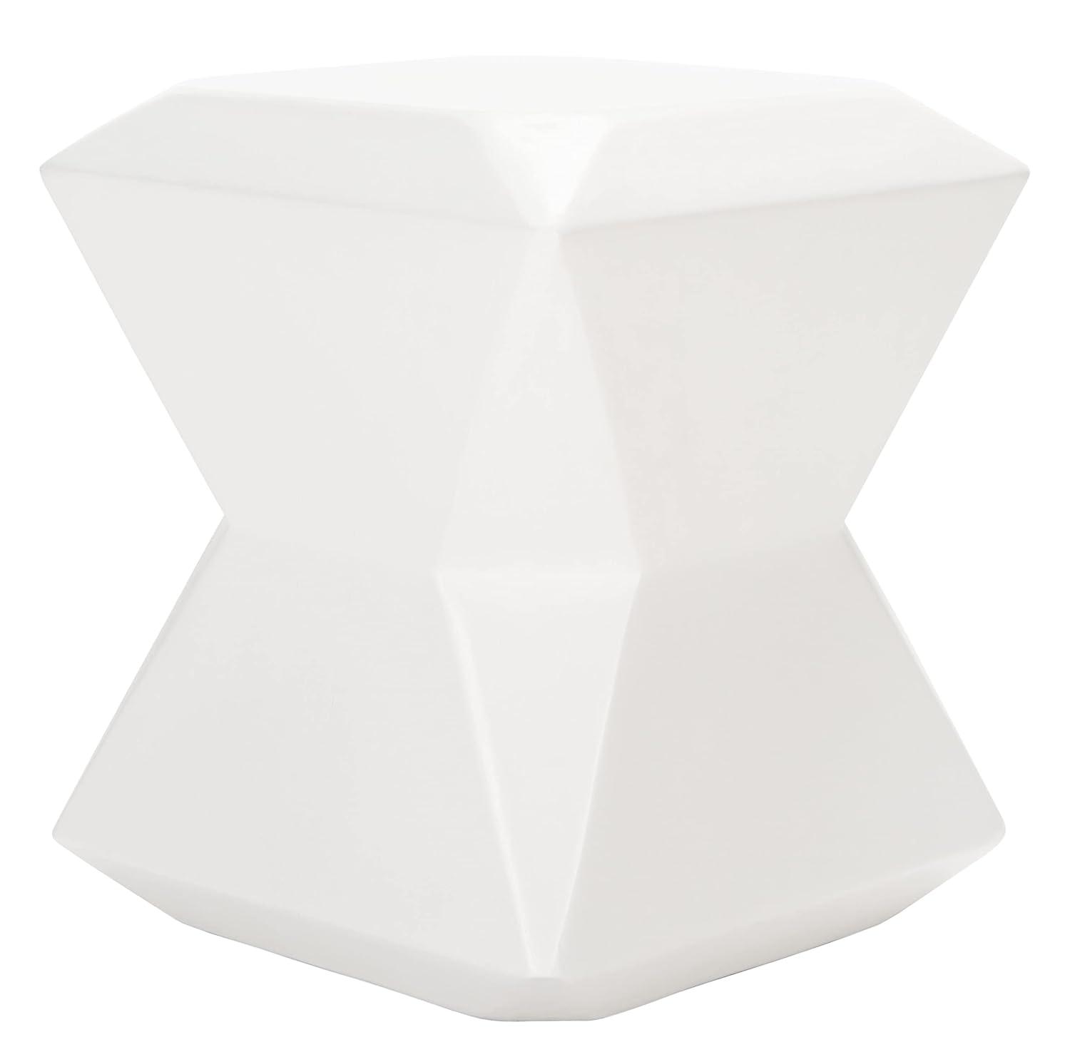 Conan Concrete Accent Stool - Indoor/Outdoor - VNN1030 - White - Safavieh
