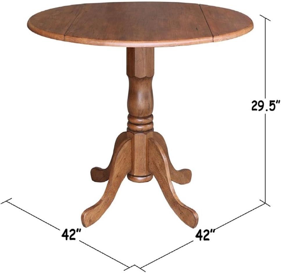 42" Mason Round Dual Drop Leaf Dining Table - International Concepts