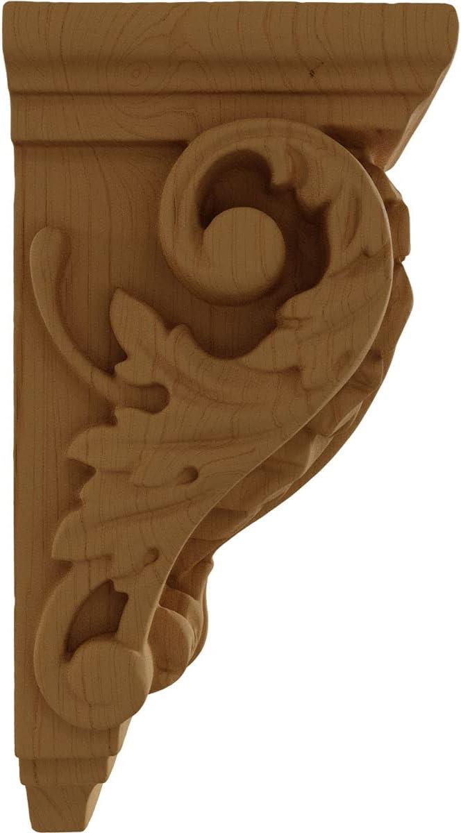 Extra Small Acanthus Alder Wood Corbel 2.25" x 4.25"