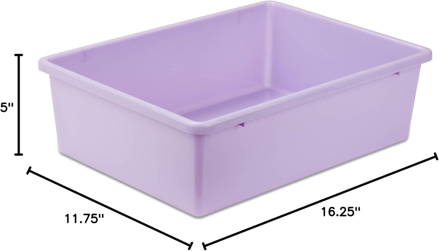 Honey-Can-Do Plastic Lightweight Large Plastic Bin, Light Purple