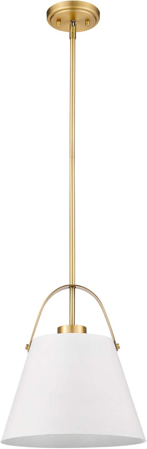 Z-Lite Z-Studio 1 - Light Pendant in  Matte White/Heritage Brass