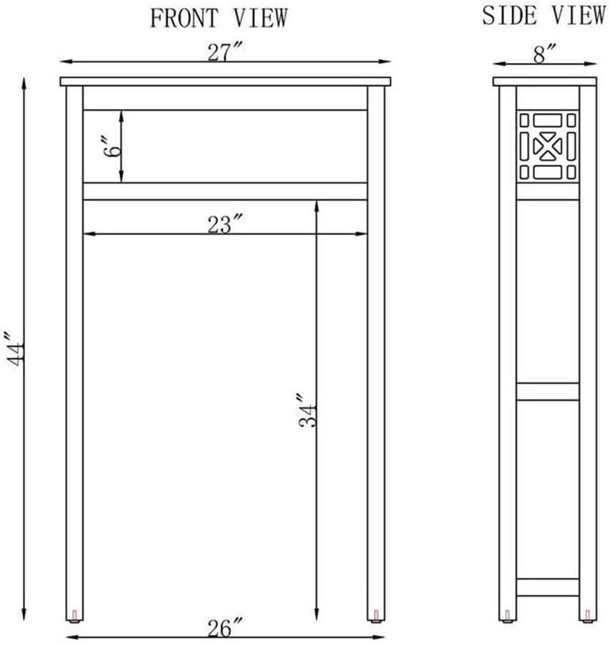 White Wood Adjustable Over-the-Toilet Storage Shelf