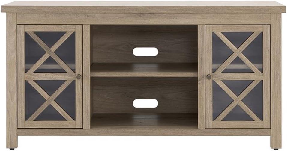 Evelyn&Zoe Colton Rectangular TV Stand for TV's up to 55", Antiqued Gray Oak