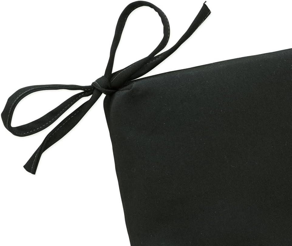 Pillow Perfect 72.5"x21" ECOM Canvas Outdoor Chair Cushion Black: UV & Weather-Resistant Patio Comfort