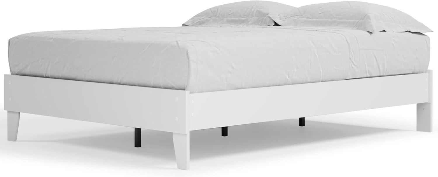 Queen Piperton Platform Bed White - Signature Design by Ashley: Modern Style, No Box Spring Needed