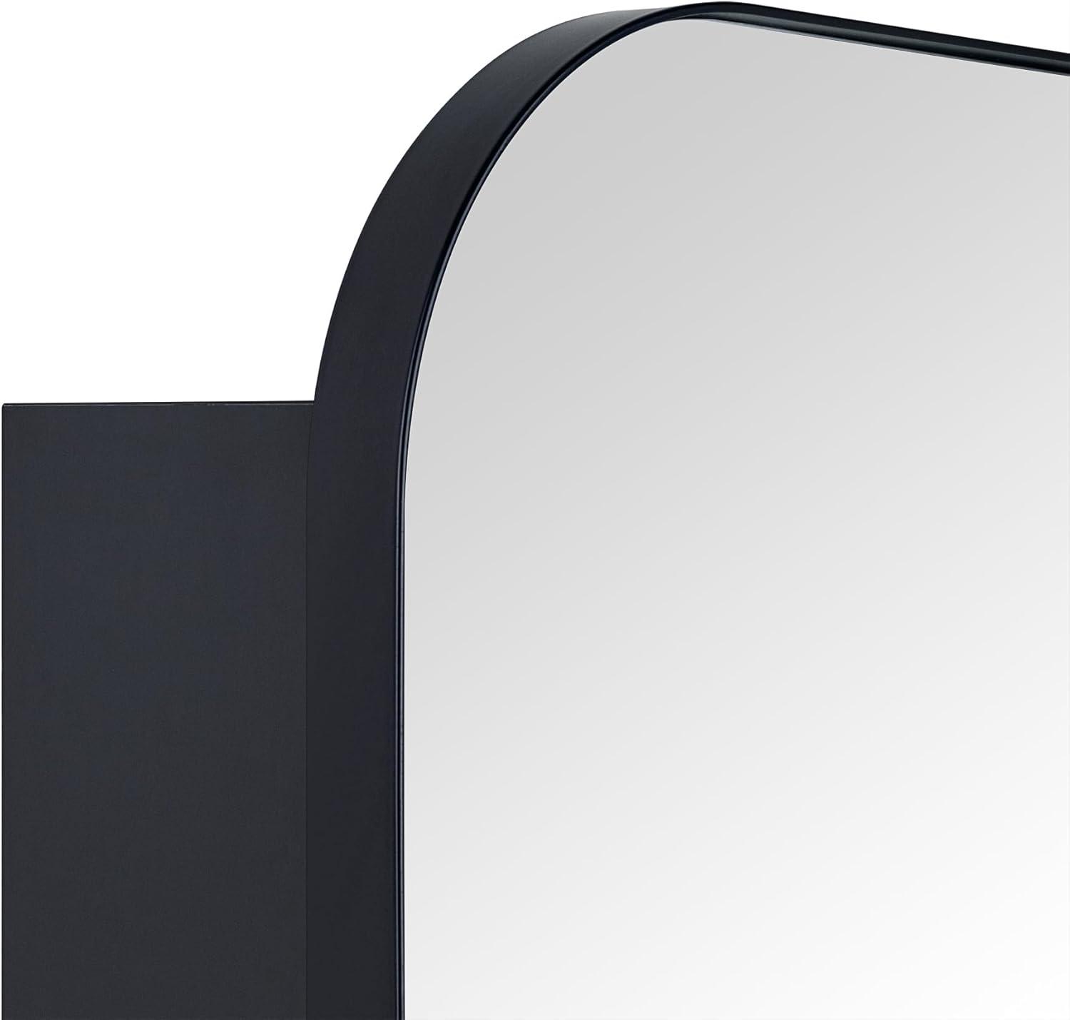 TEHOME Black Surface and Recessed Mount Rectangular Stainless Steel Metal Framed Bathroom Medicine Cabinet with Mirror, 22'' W x 30'' H