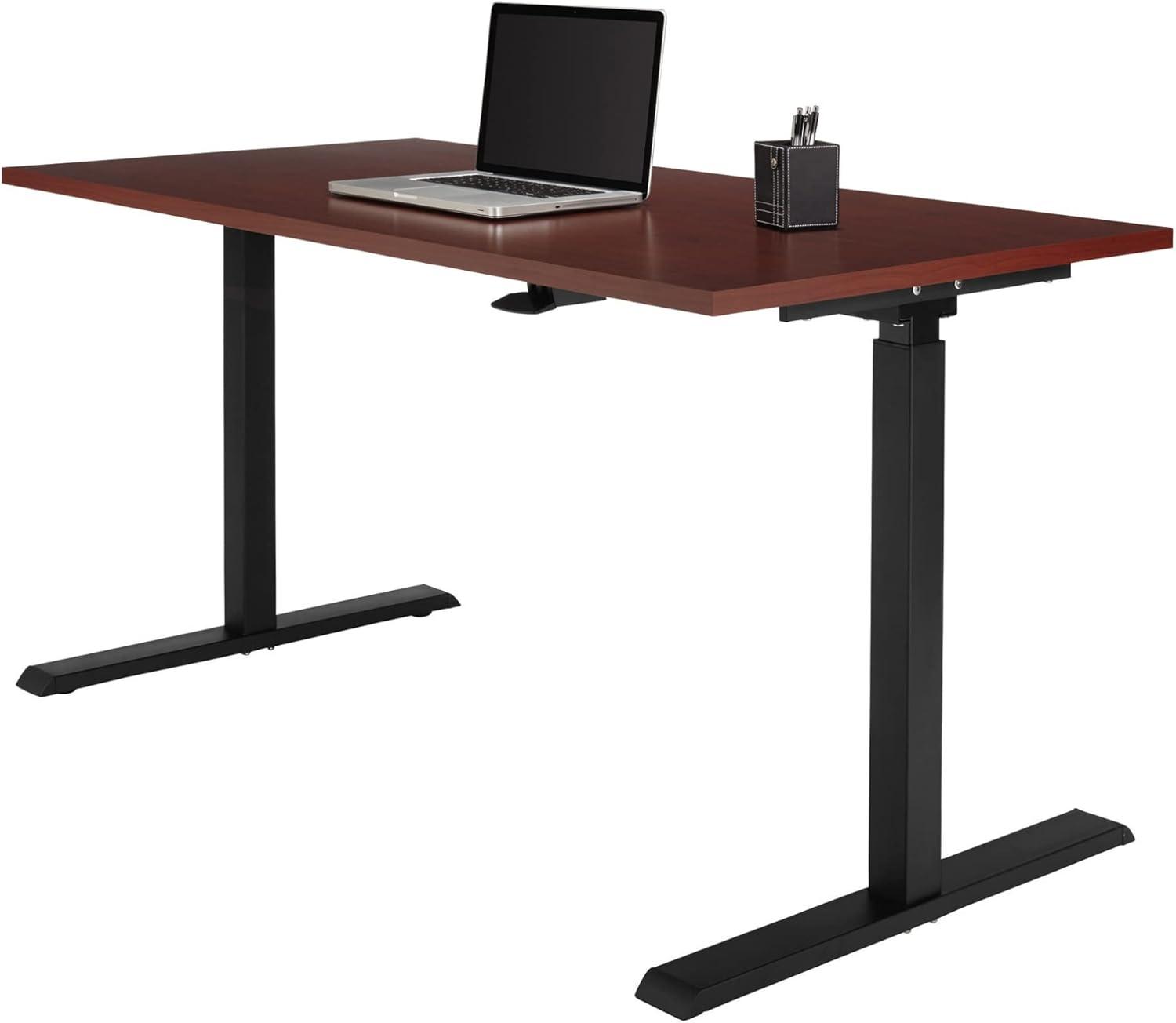 Realspace® Magellan 60"W Pneumatic Height-Adjustable Standing Desk, Cherry