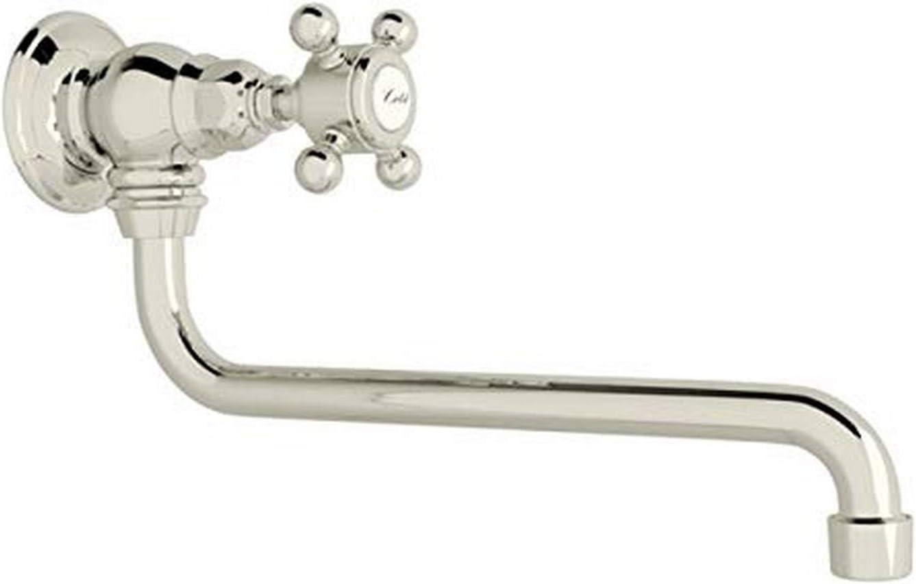 Polished Nickel Wall-Mounted Brass Pot Filler Faucet