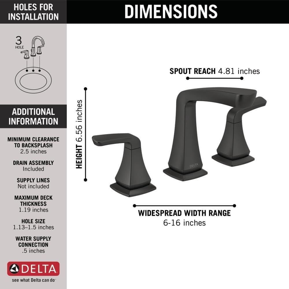 Vesna Widespread Bathroom Faucet 3 Hole, 2-handle Bathroom Sink Faucet with Drain Assembly