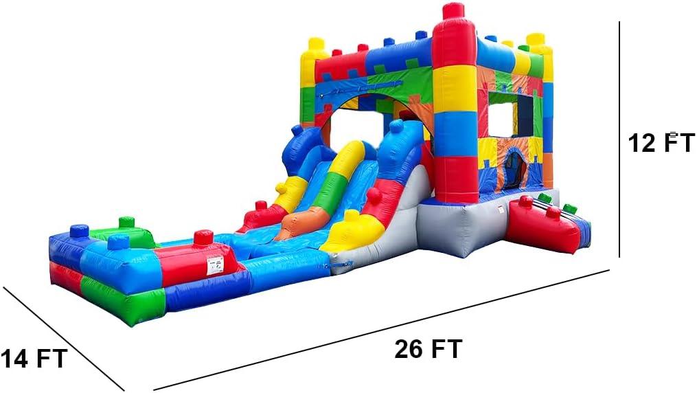 Colorful Commercial Grade Inflatable Water Slide Bounce House with Pool