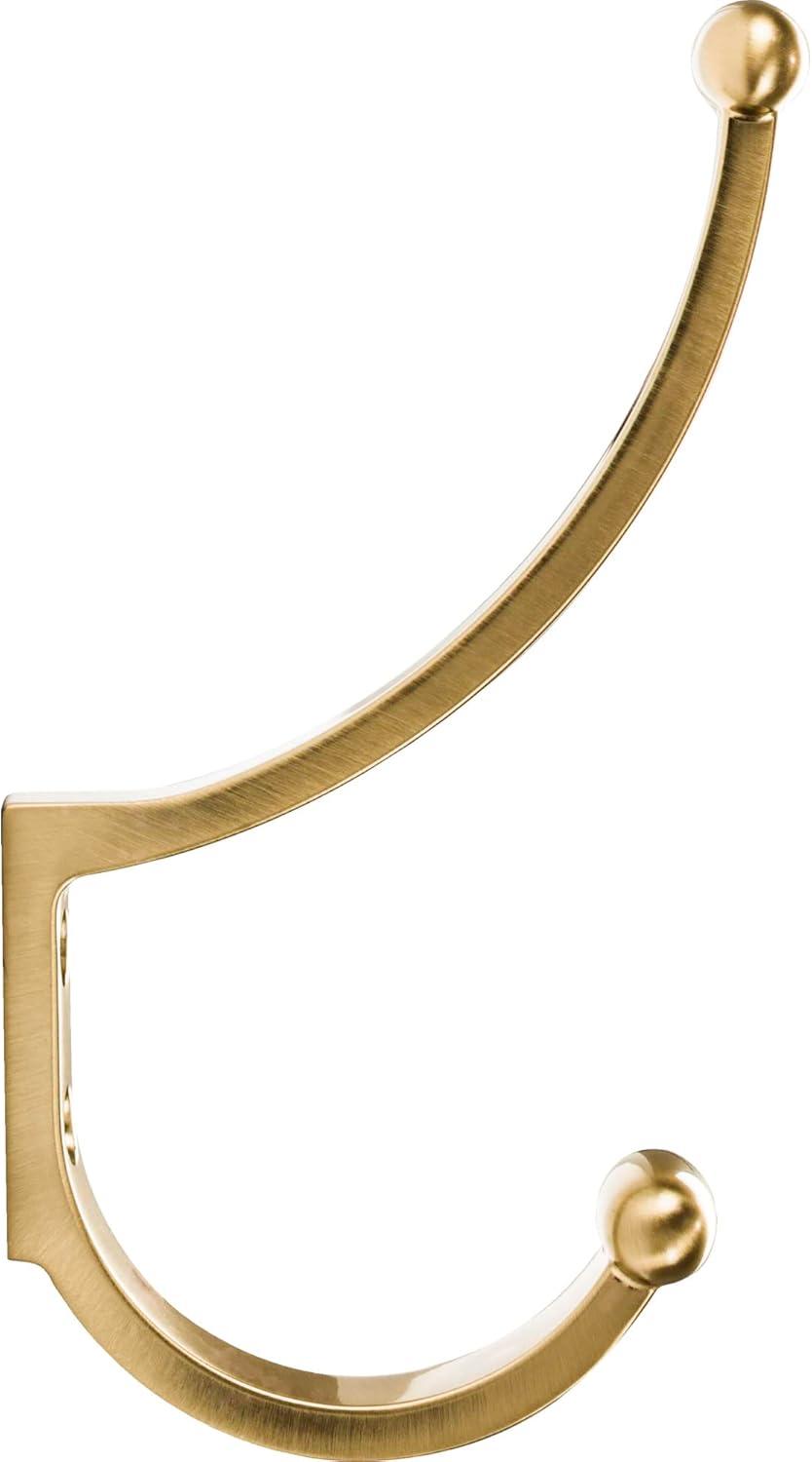 Honey Bronze Double Wall-Mounted Metal Hook