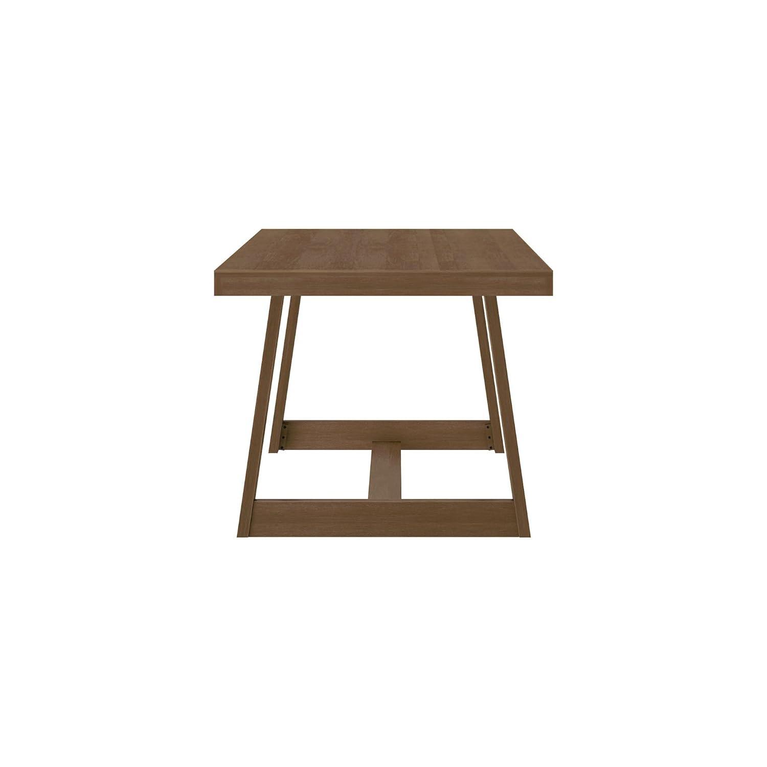 Pecan Wirebrush Solid Pine Wood Dining Table for Six