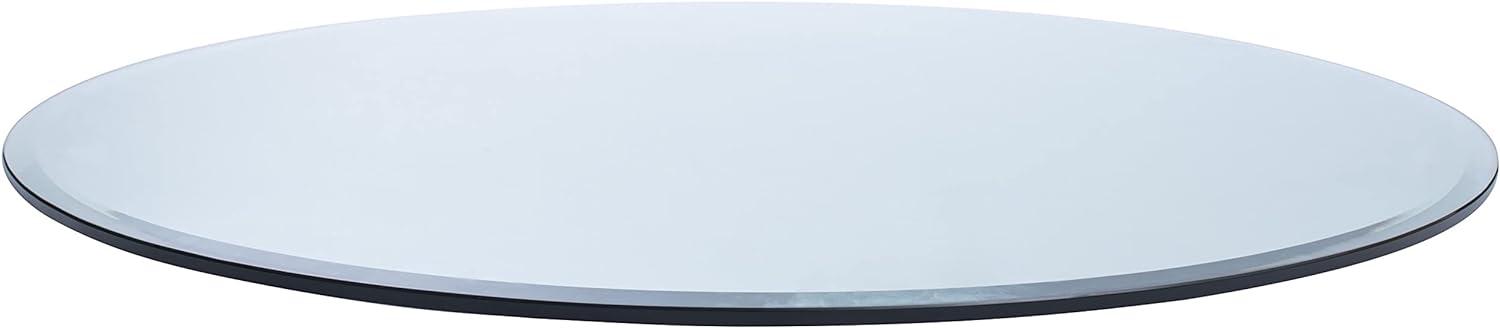 Spancraft 24" Inch Round 1/2" Thick Clear Glass Table Top with Beveled Edge and Tempered Glass, Replacement Glass Table Top, Great for Dining Tables, end Tables, and Outdoor Patio Table Tops or Table