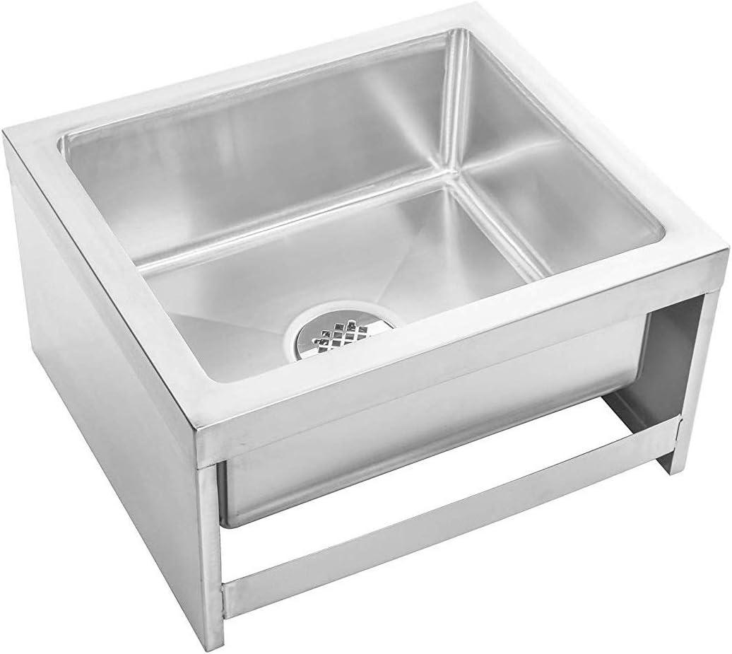 Stainless Steel Floor Mop Sink. 24" x 24" x 13" Sink