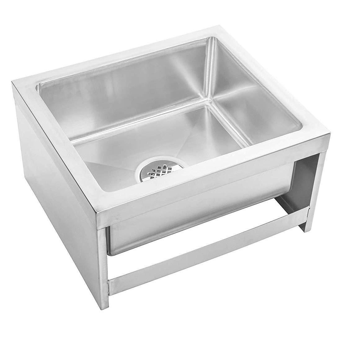 Stainless Steel Floor Mop Sink. 24" x 24" x 13" Sink