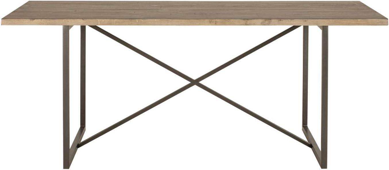 Sierra 75" Reclaimed Pine Wood Dining Table with Metal Base