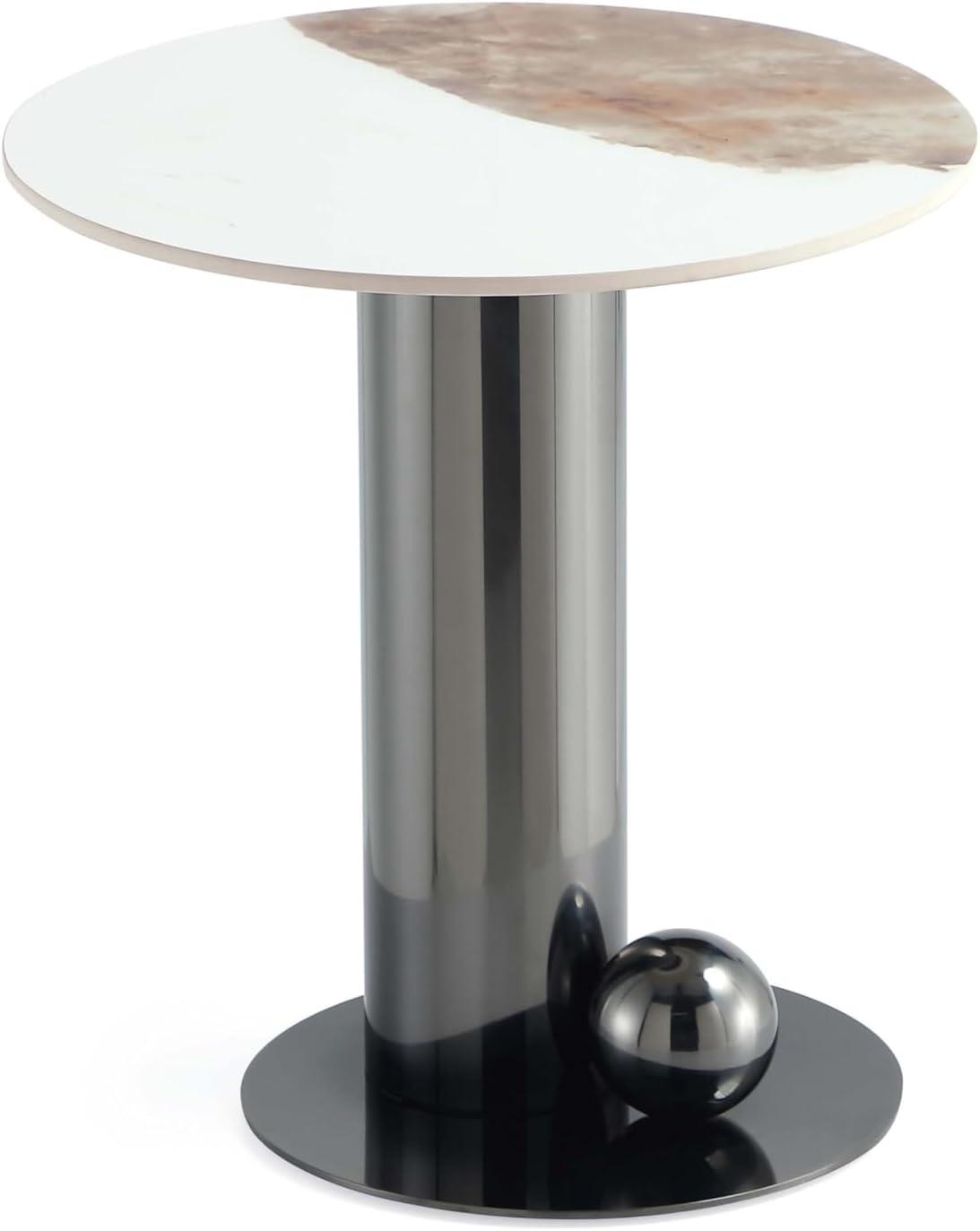 Manhattan Comfort Laurel Sintered Stone Top End Table Black