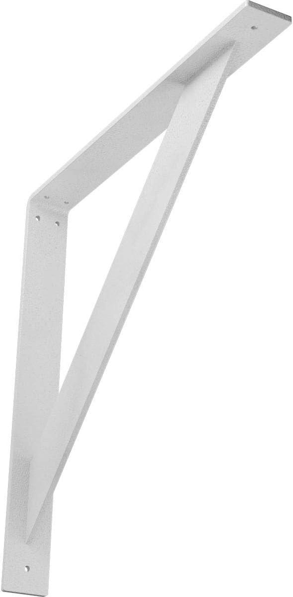 Ekena Millwork 2"W x 18"D x 18"H Traditional Steel Bracket, Hammered White