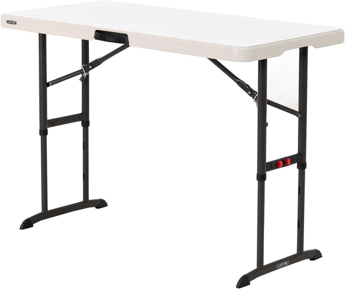 Lifetime 4' Adjustable Height Commercial Grade Table, White (80387)