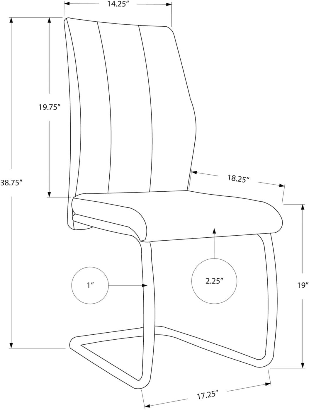 Modern High-Back White Faux Leather Side Chair with Chrome Base