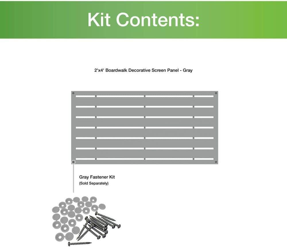 Boardwalk Gray Polypropylene Decorative Screen Panel, 2-ft x 4-ft